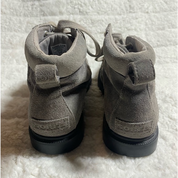 Sorel Youth Madson Moc Toe Waterproof Ankle Boots Boys Gray Suede Laced Size 1 - Picture 7 of 10